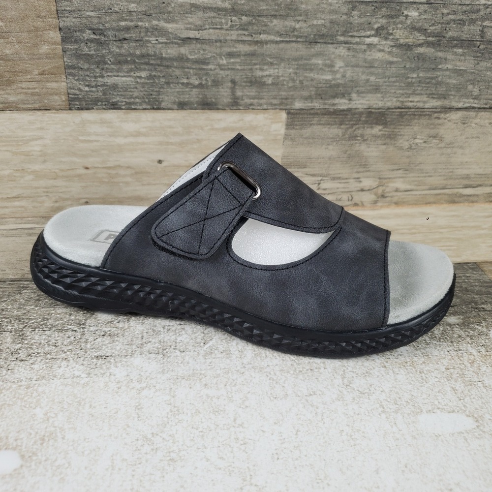 Propet TravelActiv Sedona Womens Sandals Sz 6.5 Dark Gray Hook-And-Loop Comfort